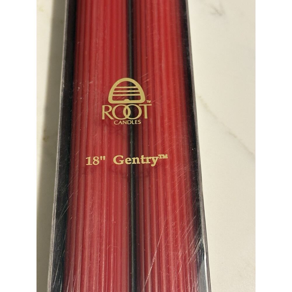 Gentry ROOT 18” Ribbed Candles Set Of 2 Red NEW OLD STOCK Made In USA